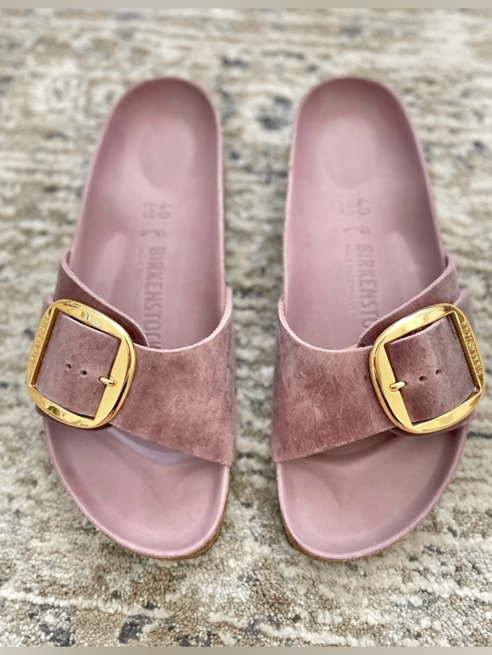 Birkenstock Madrid Big Buckle Slide Sandals Lavender Purple Gold Exquisite Rare - Picture 2 of 7